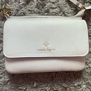 nanette lepore white cross body purse! brand new no marks
